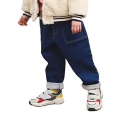 키즈코디 아동용 기모 빅포켓 배기 데님팬츠