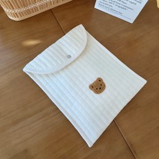 코코아돌 프리미엄 감성 순면 누빔 기저귀 파우치 가방, 초코곰