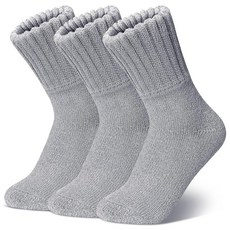 SUNOVELTIES 여성용 메리노 울 양말 3켤레 겨울 스키 따뜻한 부츠 양말 남성용 보온 두꺼운 아늑한 하이킹용 검정색, 라이트 그레이 X3