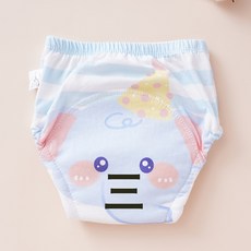 HYLSS 寶寶訓練褲嬰兒如廁內褲夏季男女嬰兒童隔尿內褲純棉可洗戒尿不溼, 1個, 110碼25-40斤小象尿布褲:如圖