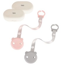 티지엠 국산 곰돌이 노리개 홀더 2종 + 케이스 랜덤 2종 세트, Coral pink + deep gray, 3개
