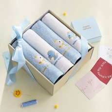 [맘스네이처] 대나무 아기목욕타올 4P 세트 40X80, 타올_토당토당4P