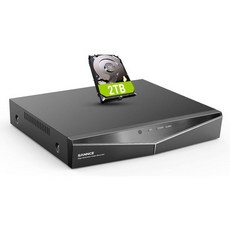 보안 카메라용 DVR SANNCE 5MP 8채널 CCTV 2TB 하드 드라이브 포함 H264+ 하이브리드 5in1 기록기 아날로그 2채널 IP 카메라 지원 원격 접속 모션 감지, with 2T HDD