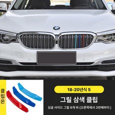 자동차 차량용 그릴 가니쉬 전면 메쉬 그릴 제품 차량 외장 클립 그릴 호환 부품 장식용 트림 BMW, 2.18~20 5시리즈 중앙3색띠