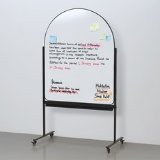 더조은칠판 아치형 양면 화이트보드, 블랙 알루미늄