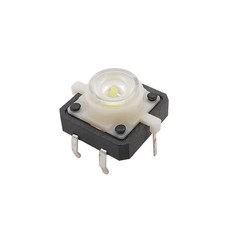 촉각 푸시 단추 스위치 LED 조명 리셋 순간 4 핀 12x12x7.3mm, [00] White, [00] 2Pcs, 1개