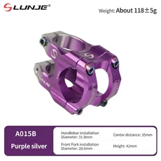 스템 알루미늄 합금 MTB 도로 자전거 스템 핸들바 초경량 고강도 짧은 31.8MM 자전거 CNC 스템 DH AM X, 07 B -purple silver, 1개