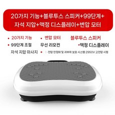 가정용 진동운동기 실내 전신운동 덜덜이 머신 자석마사지기 헬스기구, 택배, 20기능+스피커+99기어+자석지압+모터-흰색
