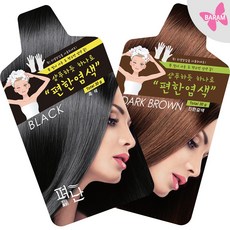 펴난 샴푸하듯 하나로 편한 염색, 진한갈색, 1개