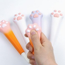 스퀴시펜 주물럭 핑크풋 냥냥이 볼펜_109920QR-001, 1개, 상세페이지 참조