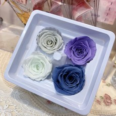 大地農園 不凋玫瑰 永生玫瑰盒裝, 01-霧藍之森