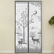 [다믿샵] 사슴디자인 방충망 90x210cm 그레이 방문모기장