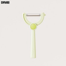 DFMEI 可調節北歐色家用削皮刀不鏽鋼刮皮刀廚房多功能土豆水果去皮器, 1個, 綠(可橫可豎):如圖