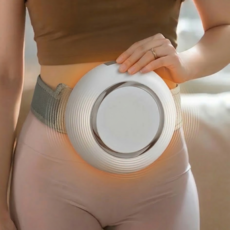 노바힐 무선 복부 마사지기 허리 벨트형 온열 진동 뱃살 케어 다기능 마사지기, 화이트