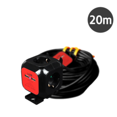 러그 에어큐브 2포트 USB 멀티탭 연장선 4구 LUG-KSG-04U-1.5, 20m, 1개