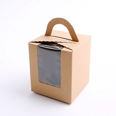 방구석상인 손잡이 머핀상자 컵케익 포장, 1구 크라프트, 20개