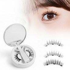 원터치 노글루 자석 속눈썹-셀프연장 인조 자연컬 마그네틱 아이미속눈썹 재사용 세트, 3개, S06