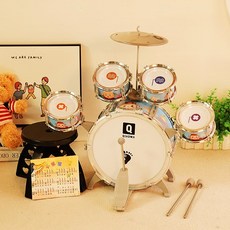 俏娃 架子鼓玩具, 卡通藍色 carton blue, 1套