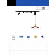 골든루트마켓 레일실링팬 천장형 서큐라이트 LED, 단일 스포트라이트 그리드 소형 펜던트 100cm