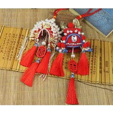 중국 스타일 자동차 펜던트 신부 신랑 피닉스 크라운 DIY 재료 키트 손 페르시 자동차 웨딩 룸 교수형 장식 선물, 재료 패키지 5, 1개