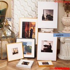 台灣出貨 細窄邊鋁合金相框定制拼圖框任意尺寸A3 24寸裝裱海報框畫框掛墻xiapi0086, 2253立體金色,24內尺寸40.4*60.6cm掛墻, 1個