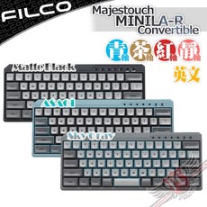 FILCO Majestouch MINILA-R Convertible 63鍵 藍芽雙模 機械式鍵盤, Sky Gray,茶軸 英文正刻, 詳見包裝