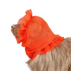 강아지 고양이 반려동물 귀보호 안전 보호 메쉬 여름, 1개, 오렌지 소