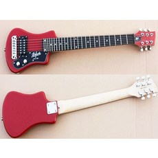 일렉트릭 기타 연습용 악기 입문용 여행 휴대용, 1개, 와인레드, 기본 모델명/품번