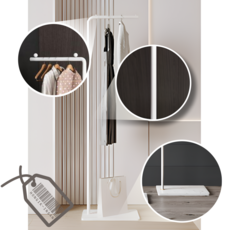 홍익인간 ㄱ자 행거 옷걸이 스탠드 철제 드레스, 화이트 1개