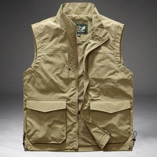 網眼多口袋釣魚背心 男款 春夏薄款登山攝影工作服 馬甲