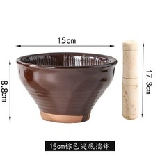 老式擂鉢家用搗蒜器擂辣椒皮蛋擂茶鉢嬰兒研磨器磨米糊陶瓷搗碎器 副廠商品, 1個