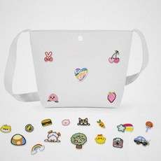 에코백만들기세트 DIY 크로스백 꾸미기 패치 세트 화이트, 테디베어(T)