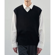 브랜드정품 드로우핏 DRAW FIT 오버핏 울 니트 베스트 BLACK 291988