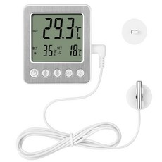 냉장고 온도계 냉동고 경보 디지털 온도계추가 센서 고온 및 저온 포함 1 흰색 ZZ10, small, white, 2