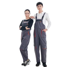 2023 작업 전체 유니폼 남성 용접 슈트 자동차 수리 워크샵 정비공 플러스 사이즈 옷, 04 braces gray, 02 XXL