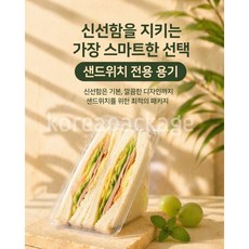 코리아패키지 투명삼각 샌드위치용기 D-202 (100개) DKC용기 베이커리포장 삼각샌드위치용기 피크닉샌드위치용기 삼각샌드위치케이스, 100개, 1개