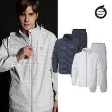 선덜랜드 남성 페이퍼 패턴 골프비옷 상하의 세트 - SLM3ARW102, 라이트그레이, 95, 라이트그레이, 1개