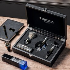 【FREED】一周年紀念款豪華四件雙刃刮鬍刀禮盒 哈德斯刻字 禮物, 1個, 不需刻字, 120