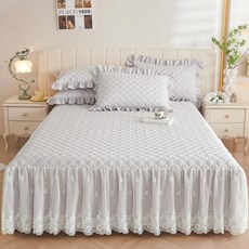 에이트샵 호텔식 침대 누빔 스커트 프릴 레이스 매트리스 커버 Q LK