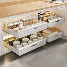 주방 슬라이딩 선반 레일 슬라이드 싱크대 수납함 보관함 트레이 정리대 양념통 인출식 수납 ye2+7988BI