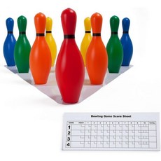 챔피언 스포츠 가중 폼 볼링 핀 세트, 10 Pin Set (Ball Sold Separate, Multicolored