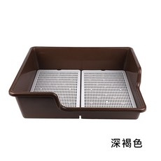 【PetHaus】台灣現貨超大圍欄尿盆，圍欄老貓砂盆，寵物尿盆狗尿盆，貓砂盆低入口加深防濺尿盆，超大尺寸, 深褐色, 1個