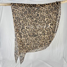 秋季新款豹紋圍巾 不規則絲巾 復古多功能時尚配飾 臺灣出貨