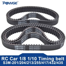 POWGE RC 벨트 SERPENT 990 INFINITY IFIII 셰퍼드 ARC BMT XRAY MUGEN SEIKI MOTONICA WRC KYOSHO EVOLVA, 1 개, 201 S 9 Width 9mm, 1개