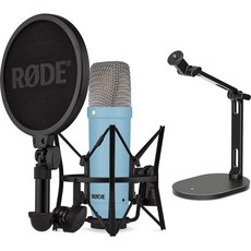 Rode NT1 시그니처 시리즈 콘덴서 마이크데스크 스탠드 포함 블루