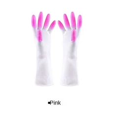 니트릴 세탁 장갑 가정용 주방 그릇 내구성 라텍스 의류 여성용 고무 #1505, 01 1pc, 01 Pink