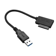 USB 3.0 ~ 7+6 13 핀 슬림 라인 SATA 노트북 CD/DVD ROM 광학 드라이브 어댑터 케이블, 검은색, 1개