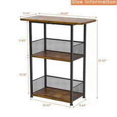 【椿嶼】落地式小酒架三層酒架複古酒品陳列架收納置物架收納與展示架跨境, 黑色+棕色3層, 1個