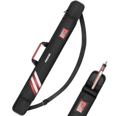 PEKREWS 풀 큐 케이스 소프트 스틱 케이스 2.5x2.5cm(1x1인치) 엉덩이 1개와 샤프트 1개 지퍼 포켓 어깨 스트랩 손잡이가 있는 튼튼한 폴리에스터 당구 백, Deep Red, 1개, 딥 레드