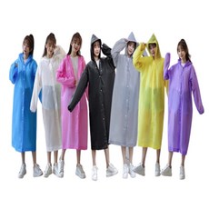 일회용 비옷 빅사이즈 성인 레인코트 7종 남녀공용 두꺼운 EVA 우비, 5개, RA47노랑